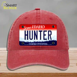 Hunter Idaho Novelty License Plate Hat Unconstructed Cotton / Red