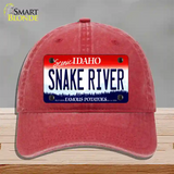 Snake River Idaho Novelty License Plate Hat Unconstructed Cotton / Red