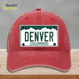 Denver Colorado Novelty License Plate Hat Unconstructed Cotton / Red