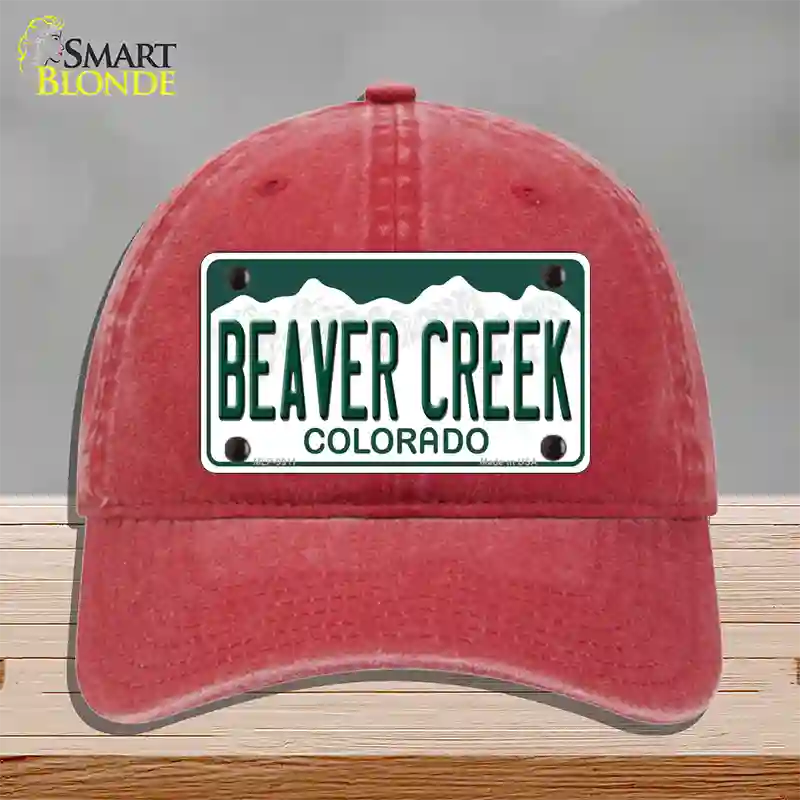 Beaver Creek Colorado Novelty License Plate Hat Unconstructed Cotton / Red