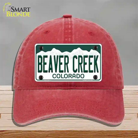 Beaver Creek Colorado Novelty License Plate Hat Unconstructed Cotton / Red