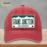 Grand Junction Colorado Novelty License Plate Hat Unconstructed Cotton / Red