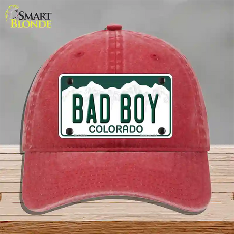 Bad Boy Colorado Novelty License Plate Hat Unconstructed Cotton / Red