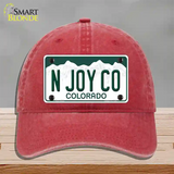 N Joy CO Colorado Novelty License Plate Hat Unconstructed Cotton / Red