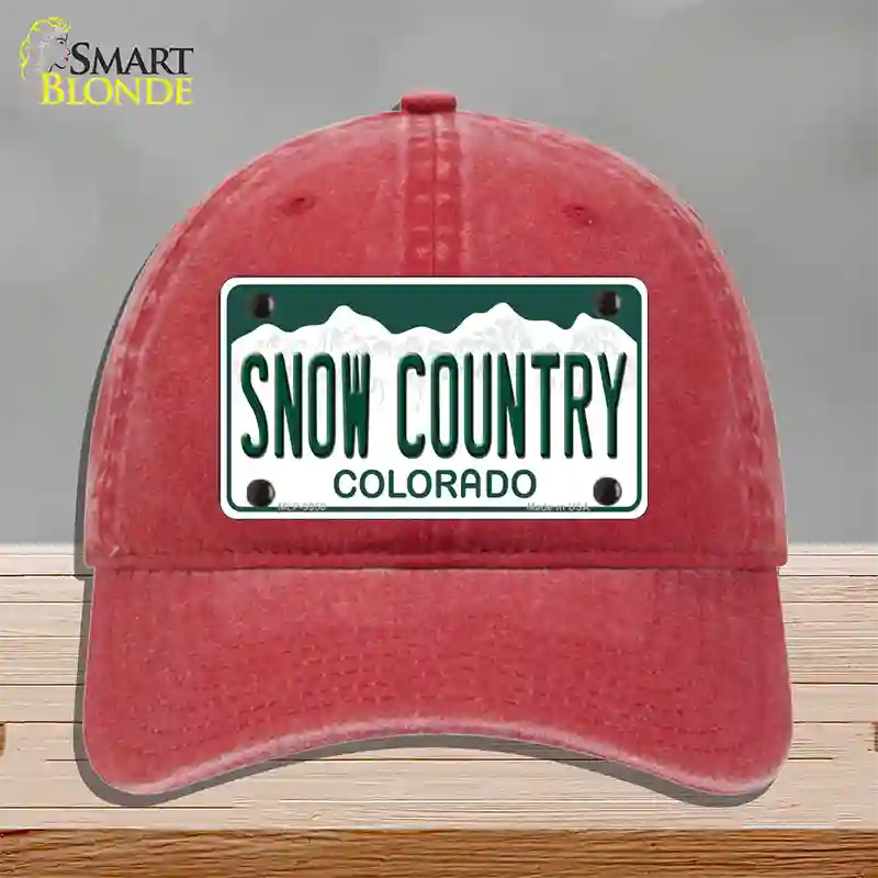 Snow Country Colorado Novelty License Plate Hat Unconstructed Cotton / Red