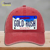 Gold Rush South Dakota Novelty License Plate Hat Unconstructed Cotton / Red