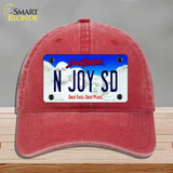 N Joy SD South Dakota Novelty License Plate Hat Unconstructed Cotton / Red