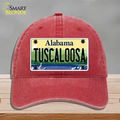 Tuscaloosa Alabama Novelty License Plate Hat Unconstructed Cotton / Red