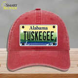 Tuskegee Alabama Novelty License Plate Hat Unconstructed Cotton / Red