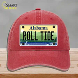 Roll Tide Alabama Novelty License Plate Hat Unconstructed Cotton / Red