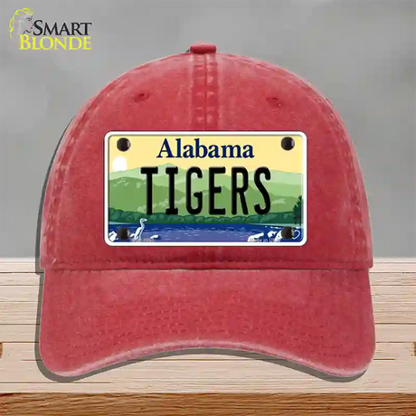 Tigers Alabama Novelty License Plate Hat Unconstructed Cotton / Red