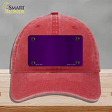 Purple Metallic Solid Novelty License Plate Hat Unconstructed Cotton / Red