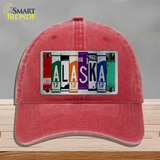 Alaska License Plate Art Novelty License Plate Hat Unconstructed Cotton / Red