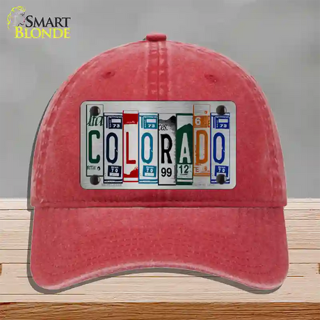 Colorado License Plate Art Novelty License Plate Hat Unconstructed Cotton / Red