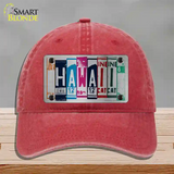 Hawaii License Plate Art Novelty License Plate Hat Unconstructed Cotton / Red