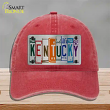 Kentucky License Plate Art Novelty License Plate Hat Unconstructed Cotton / Red