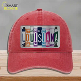 Louisiana License Plate Art Novelty License Plate Hat Unconstructed Cotton / Red