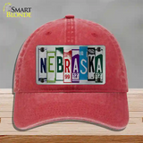 Nebraska License Plate Art Novelty License Plate Hat Unconstructed Cotton / Red