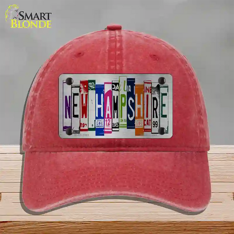 New Hampshire License Plate Art Novelty License Plate Hat Unconstructed Cotton / Red