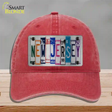 New Jersey License Plate Art Novelty License Plate Hat Unconstructed Cotton / Red