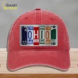 Ohio License Plate Art Novelty License Plate Hat Unconstructed Cotton / Red