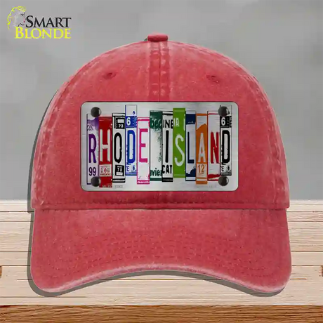 Rhode Island License Plate Art Novelty License Plate Hat Unconstructed Cotton / Red