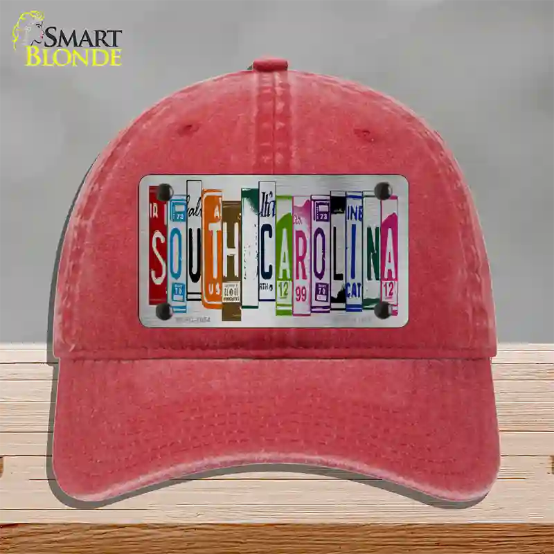 South Carolina License Plate Art Novelty License Plate Hat Unconstructed Cotton / Red