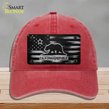 California Carbon Fiber Novelty License Plate Hat Unconstructed Cotton / Red