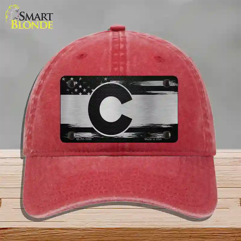 Colorado Carbon Fiber Novelty License Plate Hat Unconstructed Cotton / Red