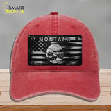 Montana Carbon Fiber Novelty License Plate Hat Unconstructed Cotton / Red