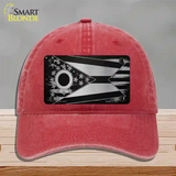 Ohio Carbon Fiber Novelty License Plate Hat Unconstructed Cotton / Red