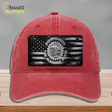 South Dakota Carbon Fiber Novelty License Plate Hat Unconstructed Cotton / Red