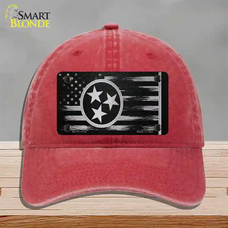 Tennessee Carbon Fiber Novelty License Plate Hat Unconstructed Cotton / Red