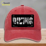 Diving Brushed Chrome Novelty License Plate Hat Unconstructed Cotton / Red