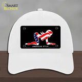 American Style Sexy Flag Pose Novelty License Plate Hat Unconstructed Cotton / White