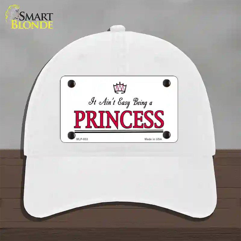 Easy Being A Princess Novelty License Plate Hat Unconstructed Cotton / White