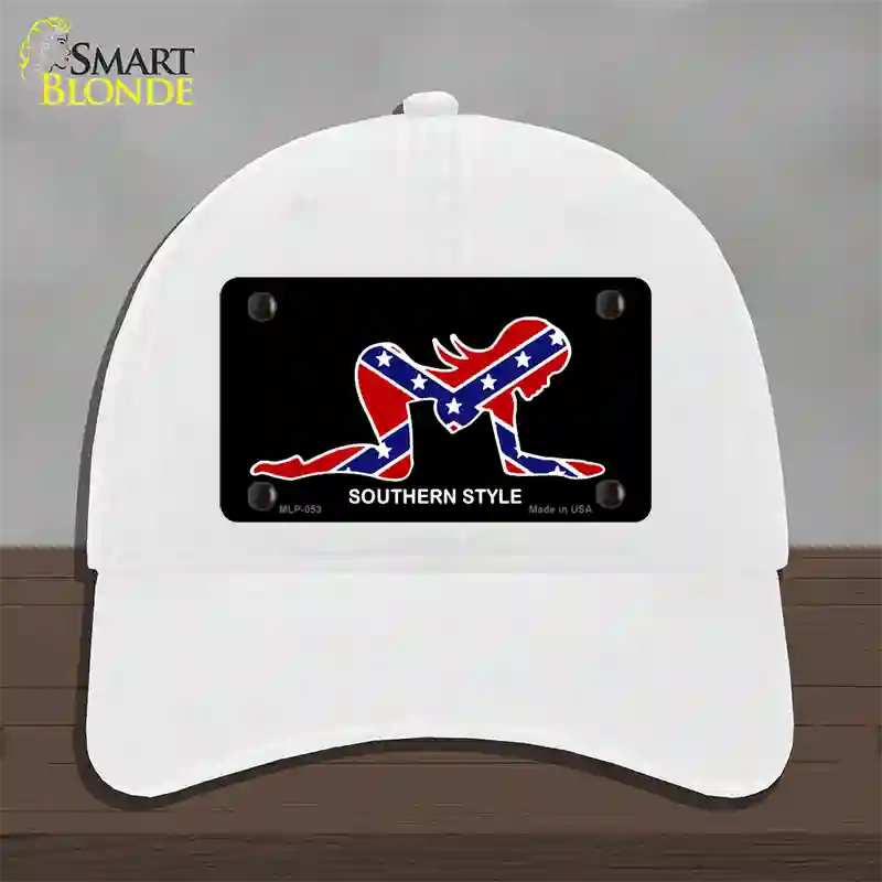 Southern Style Sexy Novelty License Plate Hat Unconstructed Cotton / White