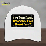 Why Cant We Shoot Em Novelty License Plate Hat Unconstructed Cotton / White