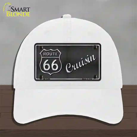 Route 66 Cruisin Novelty License Plate Hat Unconstructed Cotton / White