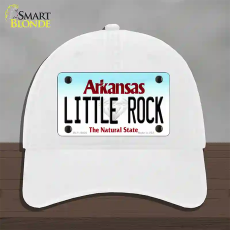 Little Rock Arkansas Novelty License Plate Hat Unconstructed Cotton / White