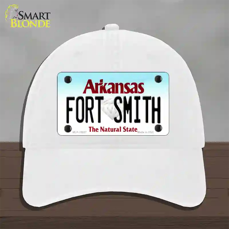 Fort Smith Arkansas Novelty License Plate Hat Unconstructed Cotton / White