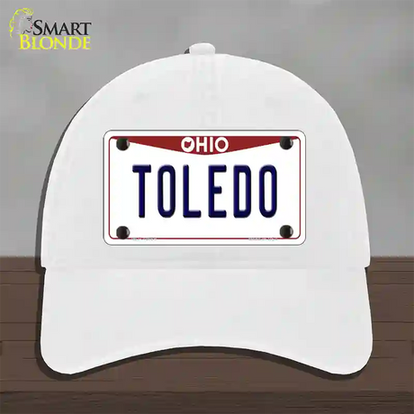 Toledo Ohio Novelty License Plate Hat Unconstructed Cotton / White