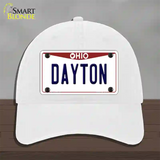 Dayton Ohio Novelty License Plate Hat Unconstructed Cotton / White