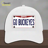 Go Buckeyes Ohio Novelty License Plate Hat Unconstructed Cotton / White