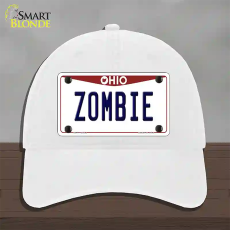 Zombie Ohio Novelty License Plate Hat Unconstructed Cotton / White