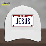 Jesus Ohio Novelty License Plate Hat Unconstructed Cotton / White