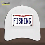 Fishing Ohio Novelty License Plate Hat Unconstructed Cotton / White