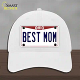 Best Mom Ohio Novelty License Plate Hat Unconstructed Cotton / White