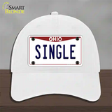 Single Ohio Novelty License Plate Hat Unconstructed Cotton / White