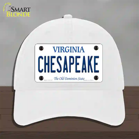 Chesapeake Virginia Novelty License Plate Hat Unconstructed Cotton / White